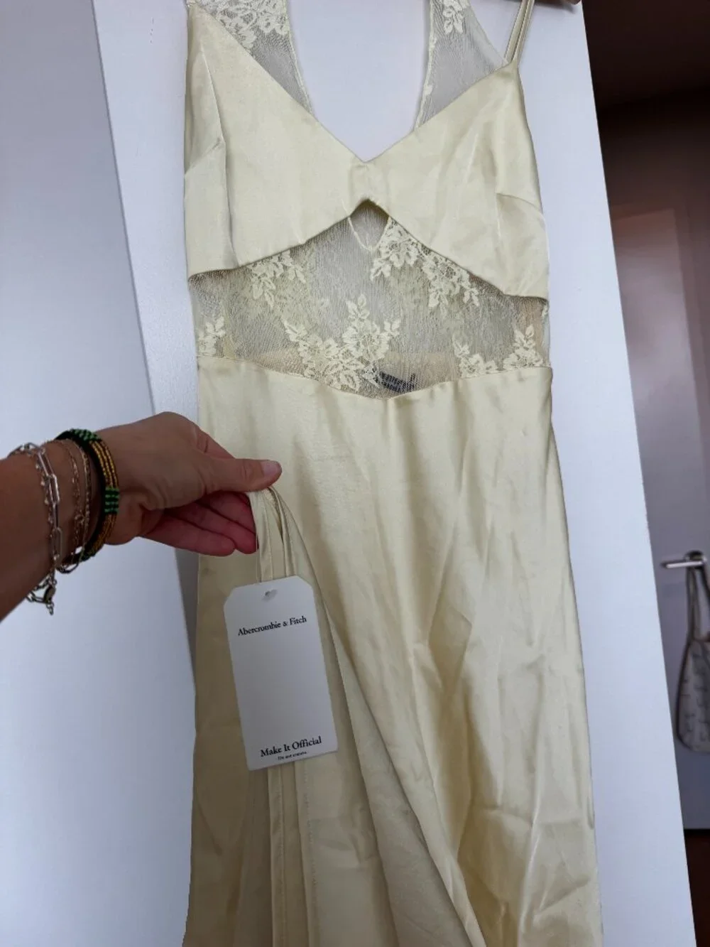 Abercrombie & Fitch Julia Slip Lace Halter Maxi Dress – Size S – NWT